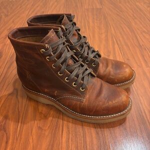 Chippewa Dark Brown Renegade Leather Lace-up Boots Vibram Soles Womens 8.5